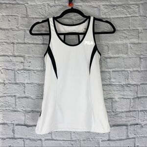 Fila dri fit tank w/pocket white & black sz XS